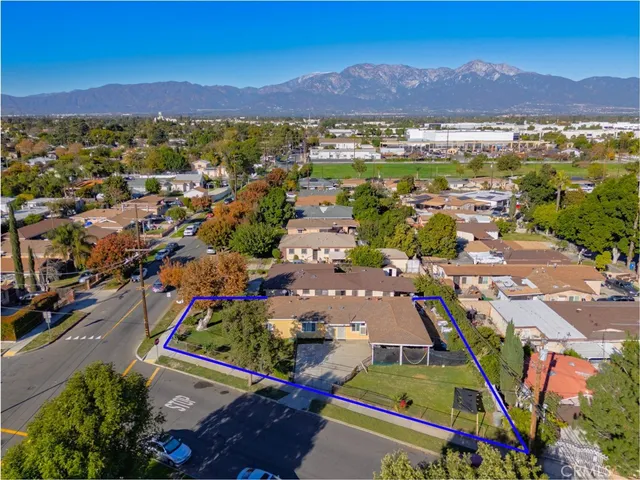 an aerial view of multiple house