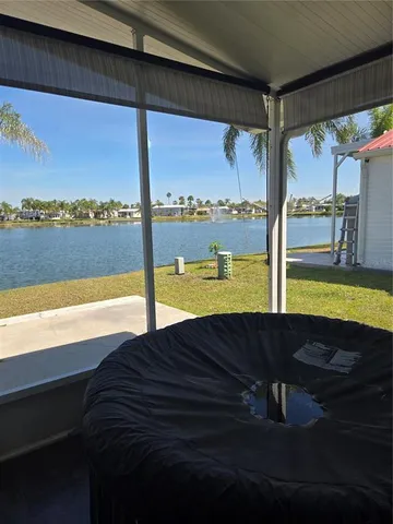 a view of a lake with a beach