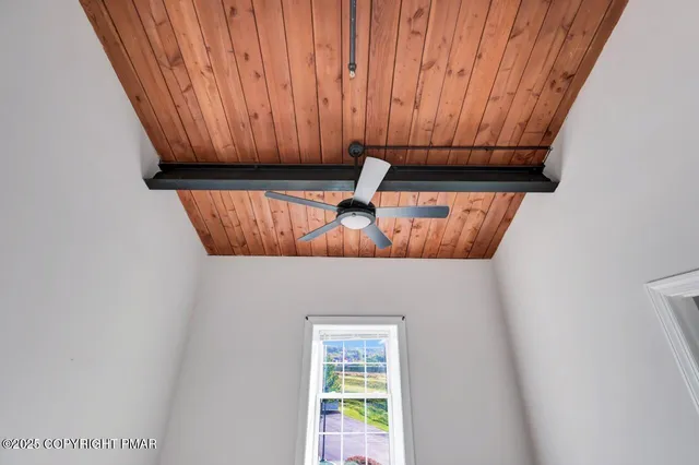 a view of wooden door