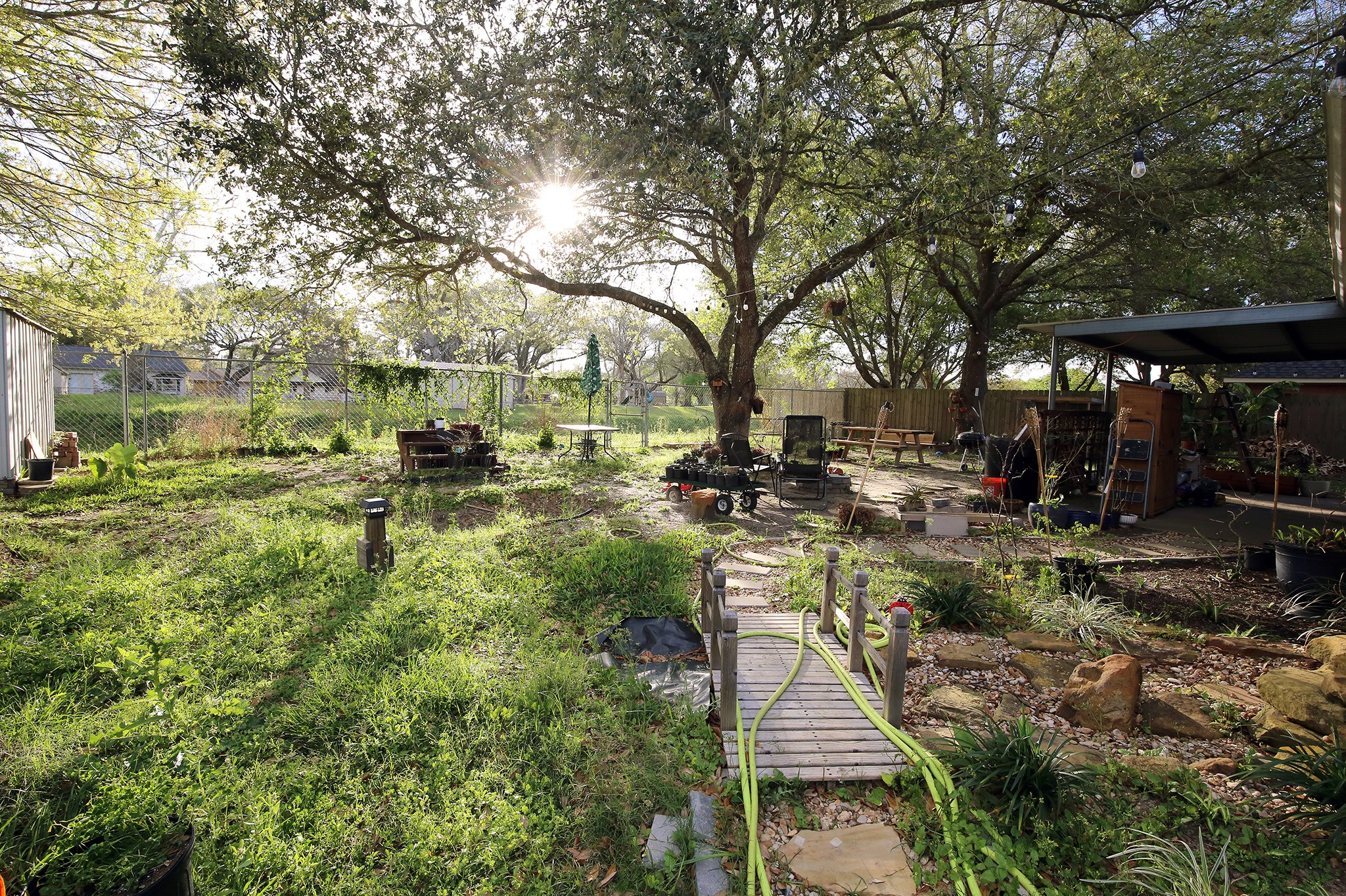 907 Riverside Drive Alvin, TX 77511 - Photo 27 of 31 Nice backyard with beautiful mature trees! Backyard is fenced in!