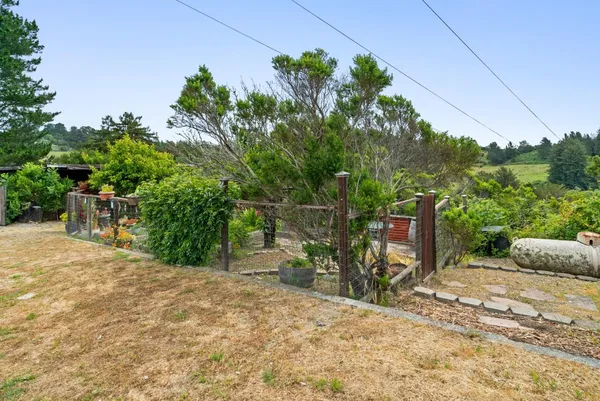 a view of a backyard of a house