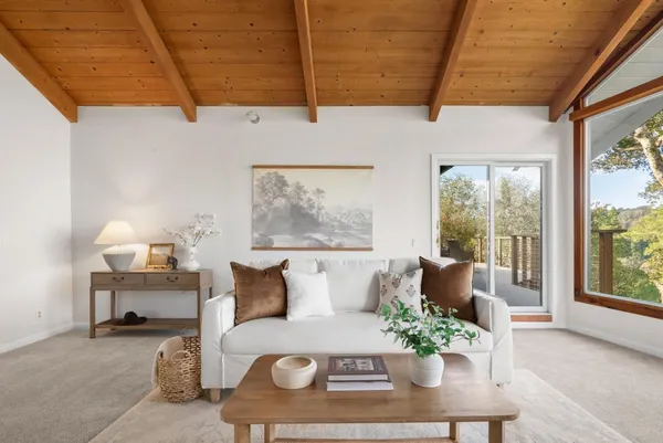 a view of a living room and a couch