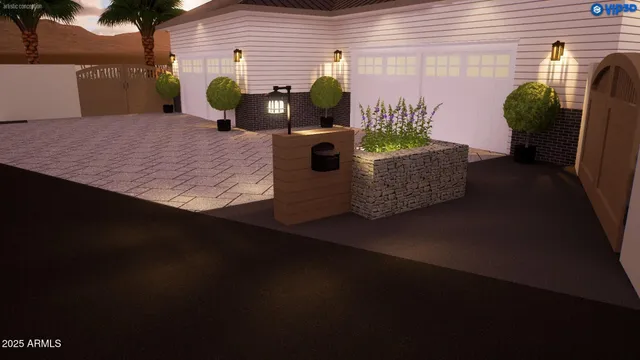 a view of a house with a deck and a floor to ceiling window