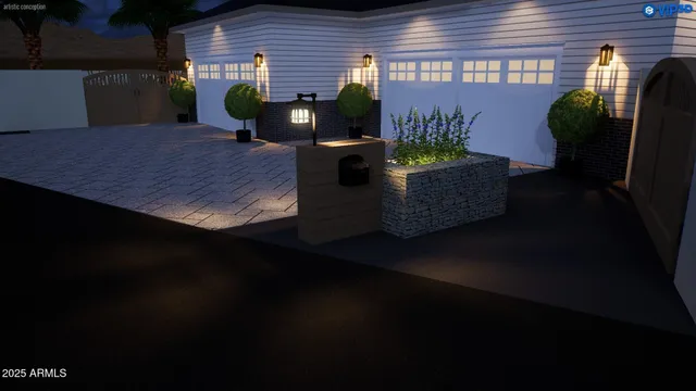 a view of a house with a patio