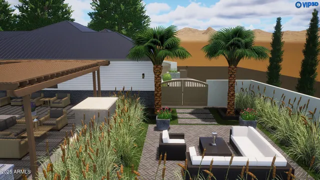a house view with a garden space