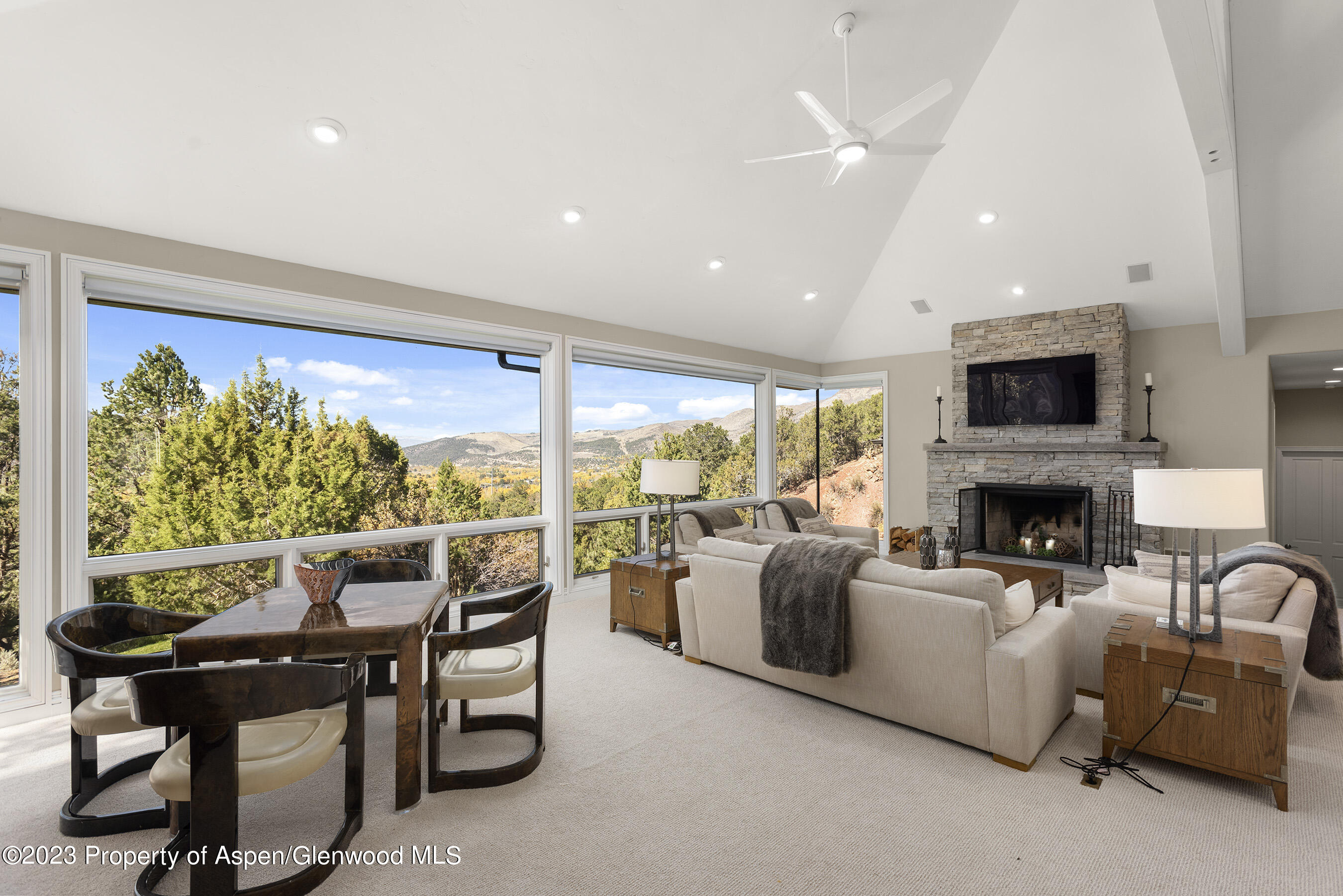 571 Booth Lane Basalt, CO 81621 - Photo 19 of 58 a living room with furniture a fireplace and a flat screen tv