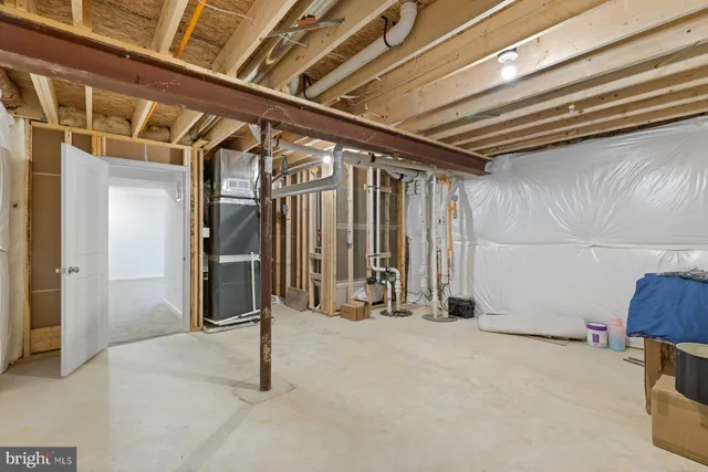 a view of deck with a large trees