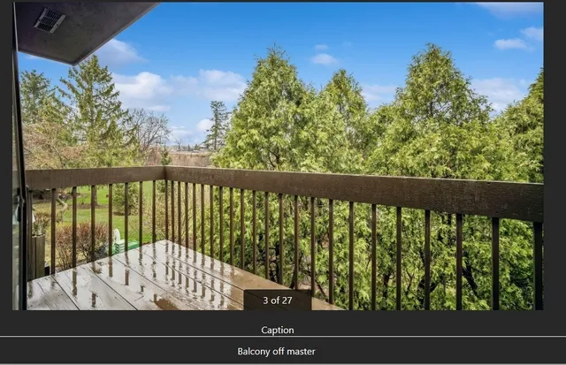 a view of balcony with a swing