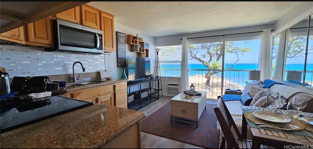 a kitchen with granite countertop lots of counter top space