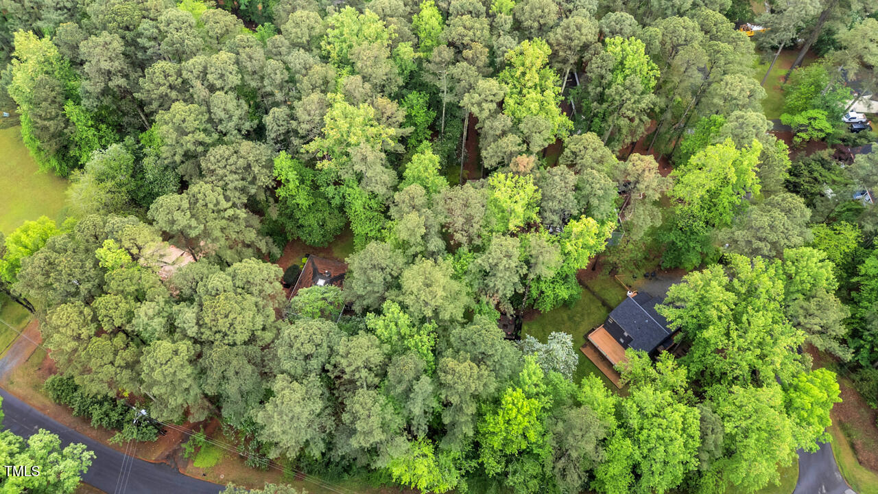 121 Lady Bug Lane Chapel Hill, NC 27516 - Photo 21 of 36 an aerial view of residential house with outdoor space and trees all around