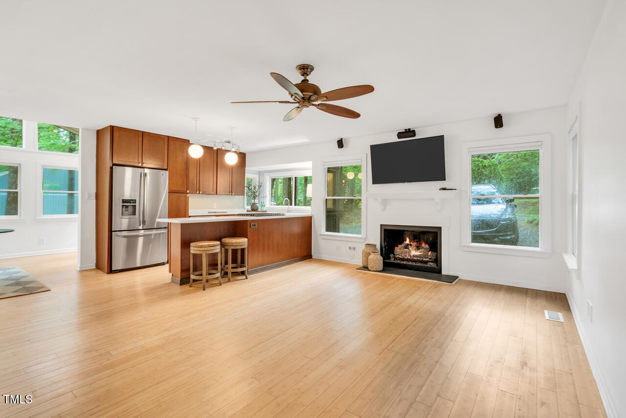 121 Lady Bug Lane Chapel Hill, NC 27516 - Photo 3 of 36 a living room with furniture and a fireplace