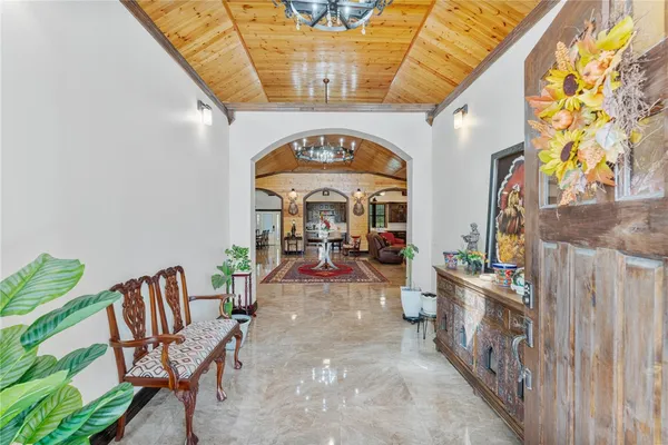 a view of a chairs in patio