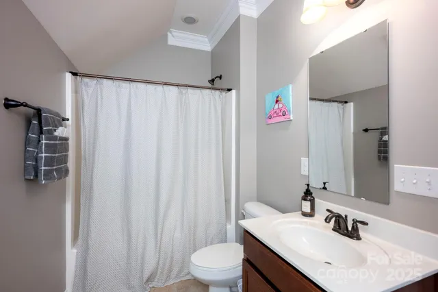 a bathroom with a sink vanity mirror and toilet
