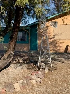a view of a yard with a tree