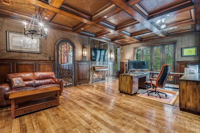 a livingroom with furniture