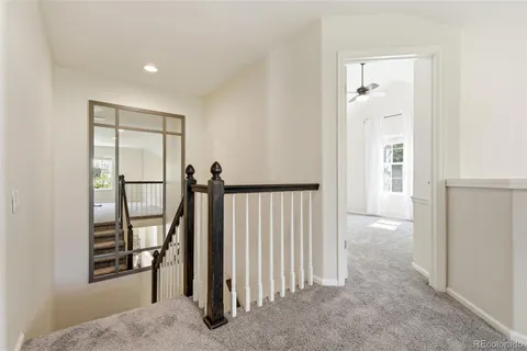 a view of a hallway with closet