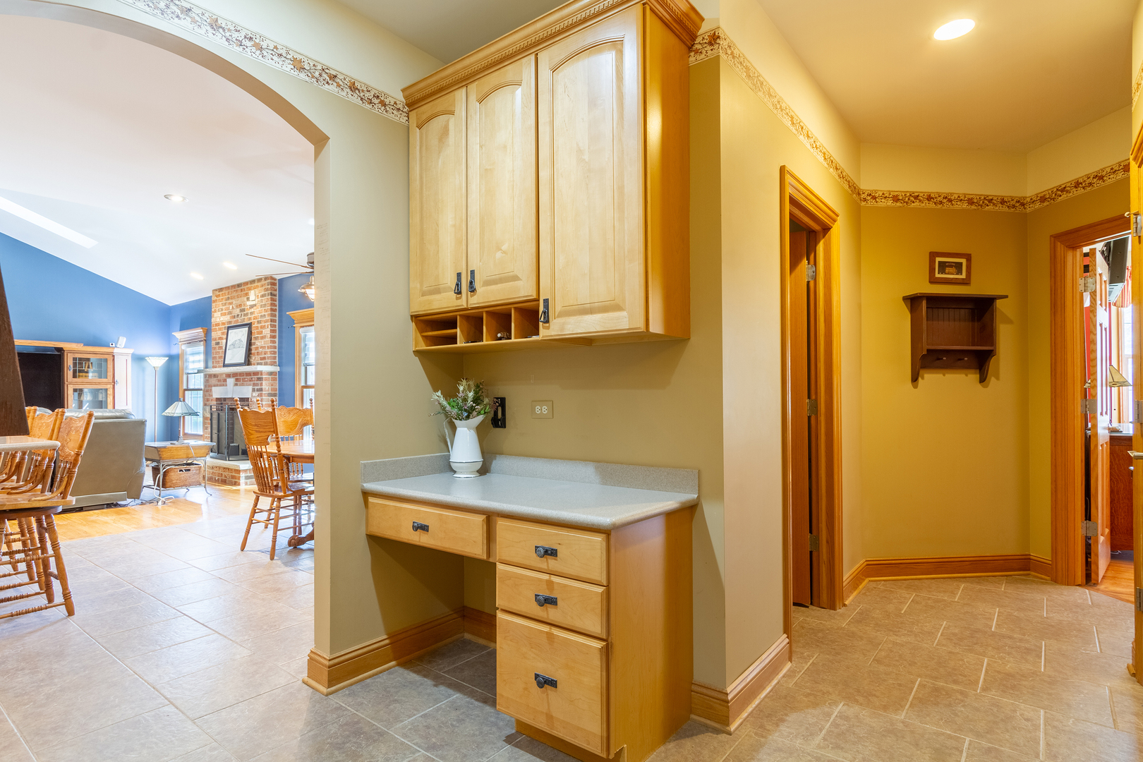 285 Valley Way Burlington, IL 60109 - Photo 13 of 40 a bathroom with a granite countertop sink and a mirror