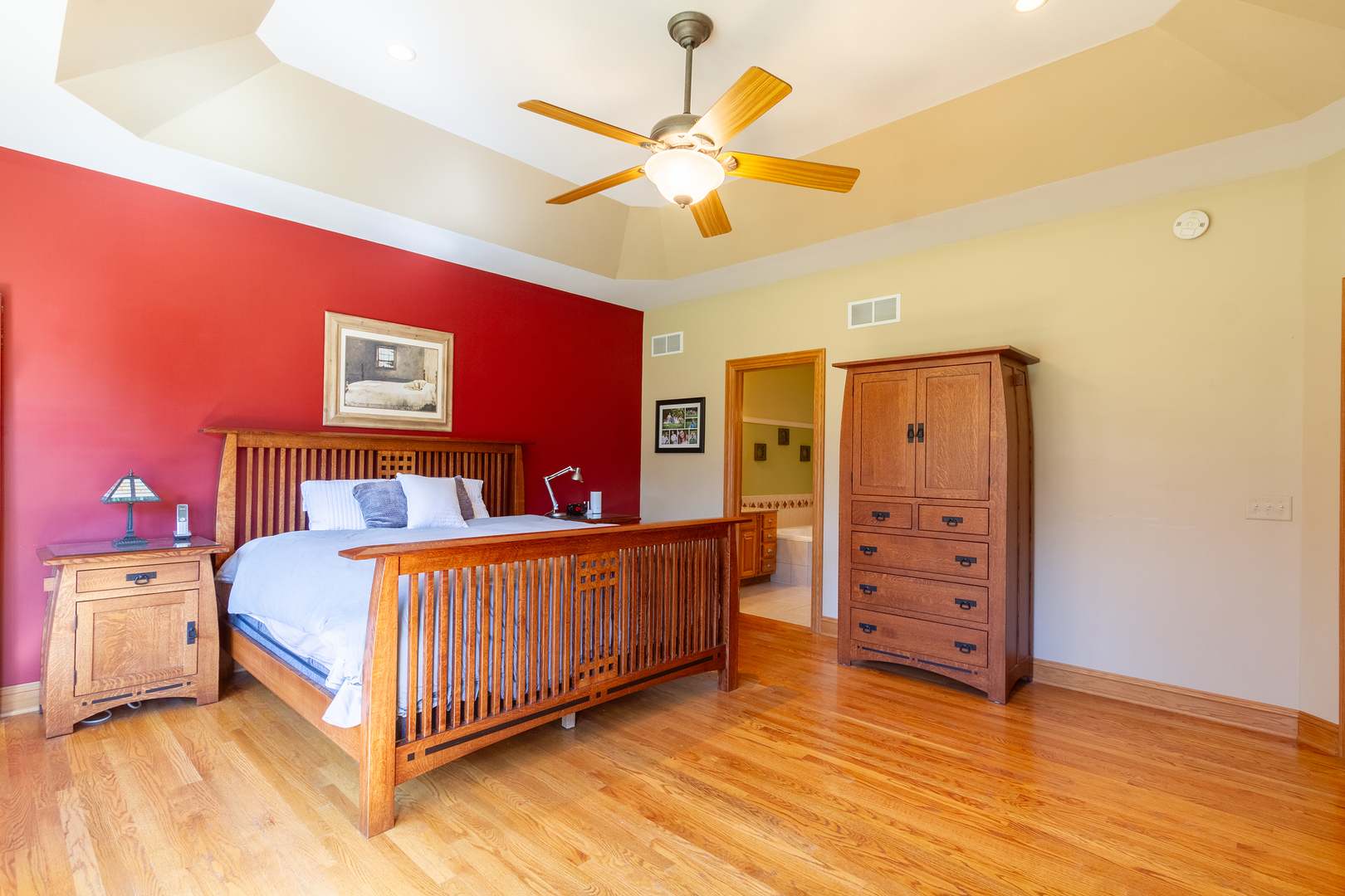 285 Valley Way Burlington, IL 60109 - Photo 23 of 40 a bed room with a bed and a ceiling fan