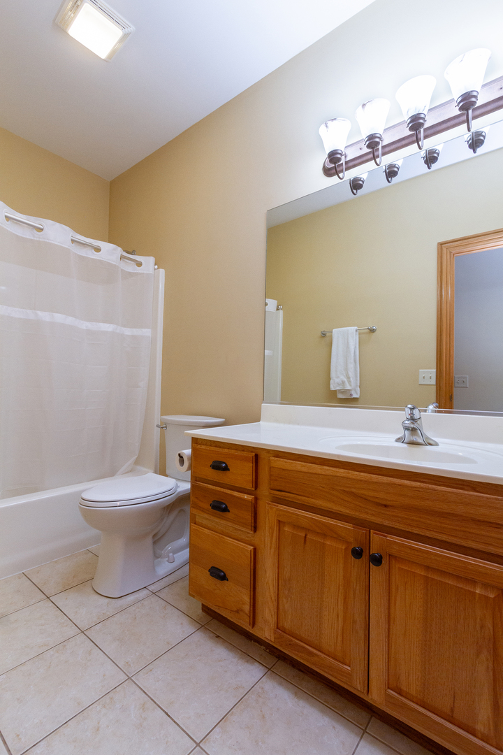 285 Valley Way Burlington, IL 60109 - Photo 29 of 40 a bathroom with a granite countertop toilet sink and mirror