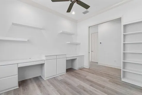 a view of an empty walk in closet