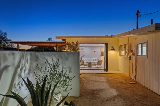 an outdoor space with patio