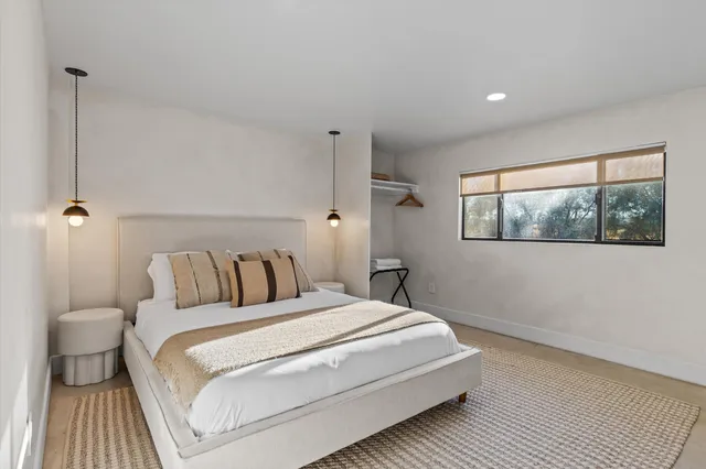 a view of a terrace with a bench