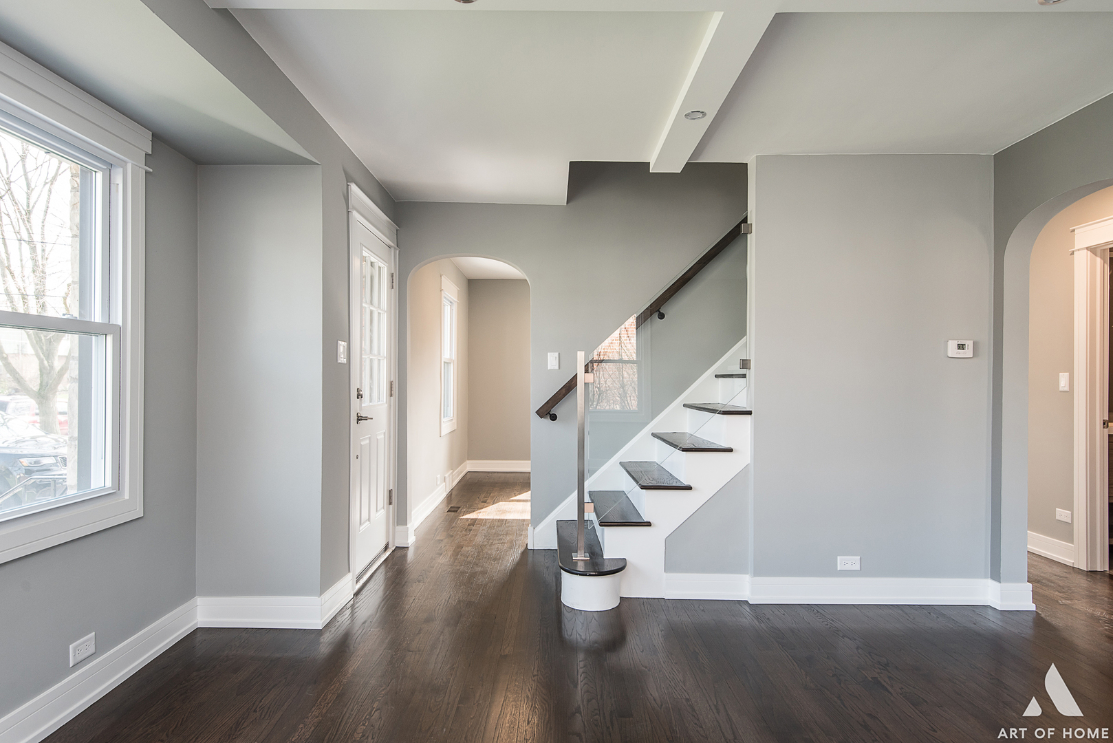 1447 Linden Road Homewood, IL 60430 - Photo 3 of 18 a view of entryway with wooden floor and stair