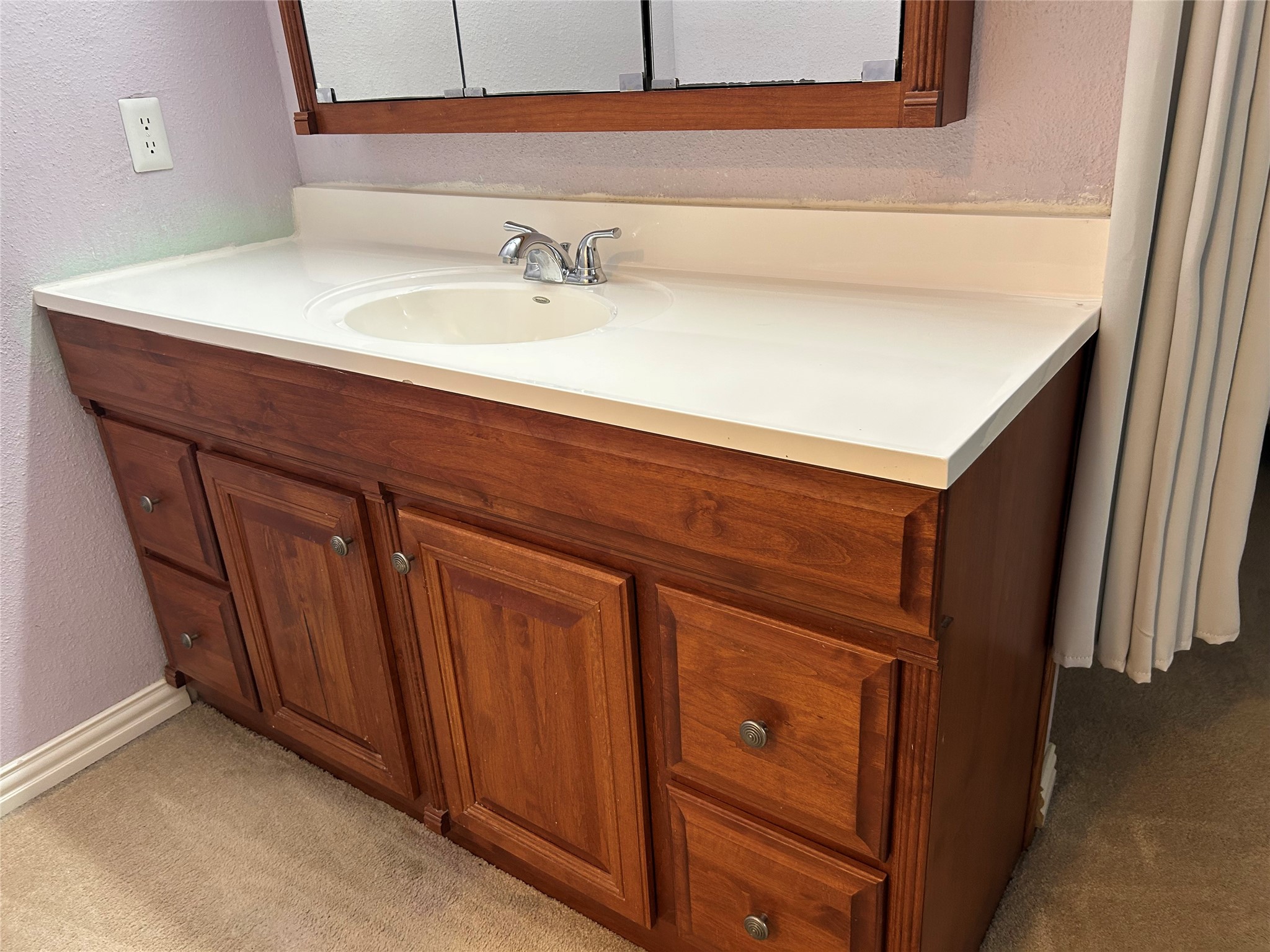 13034 Leader Street, Unit 965 Houston, TX 77072 - Photo 28 of 32 A close up of the beautiful wooden vanity upstairs.