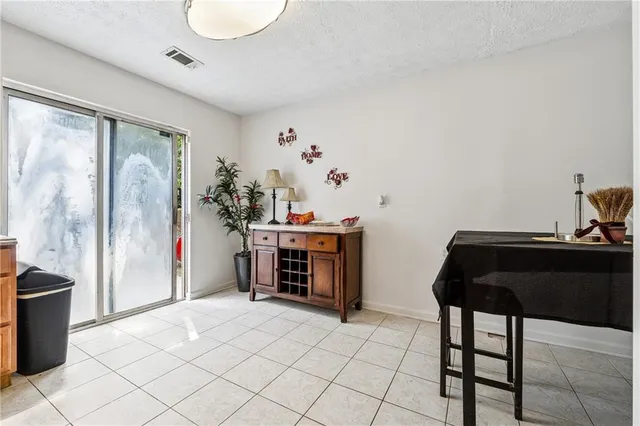 a room with a table and a chair