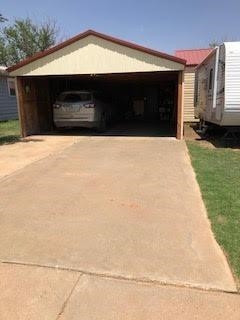 Attached garage carport