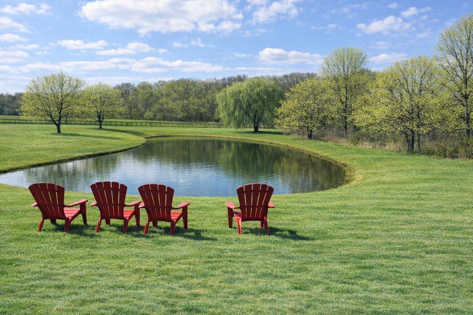 1246 Rose Center Road Fenton, MI 48430 - Photo 99 of 133 Spring pond with chairs