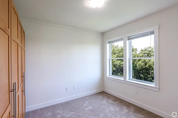 an empty room with a window
