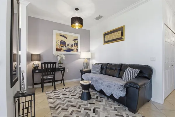 a living room with furniture