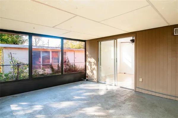 a view of a room with a bathroom