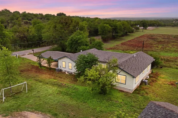 an aerial view of a house