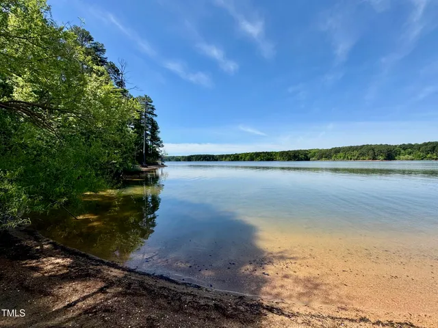 a view of a lake with outdoor space
