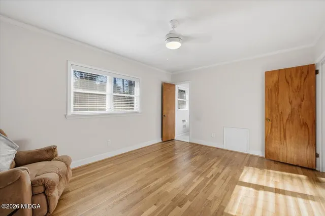 a view of livingroom with furniture and wooden floor