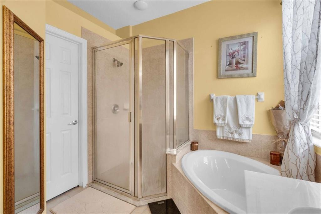 15688 Lemon Fish Drive Lakewood Ranch, FL 34202 - Photo 14 of 18 a bathroom with a bathtub and a shower