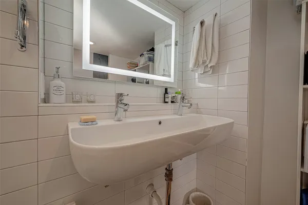 a bathroom with a sink