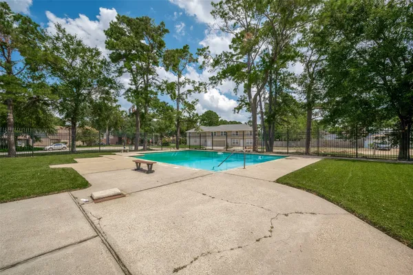 a view of a park with tree s