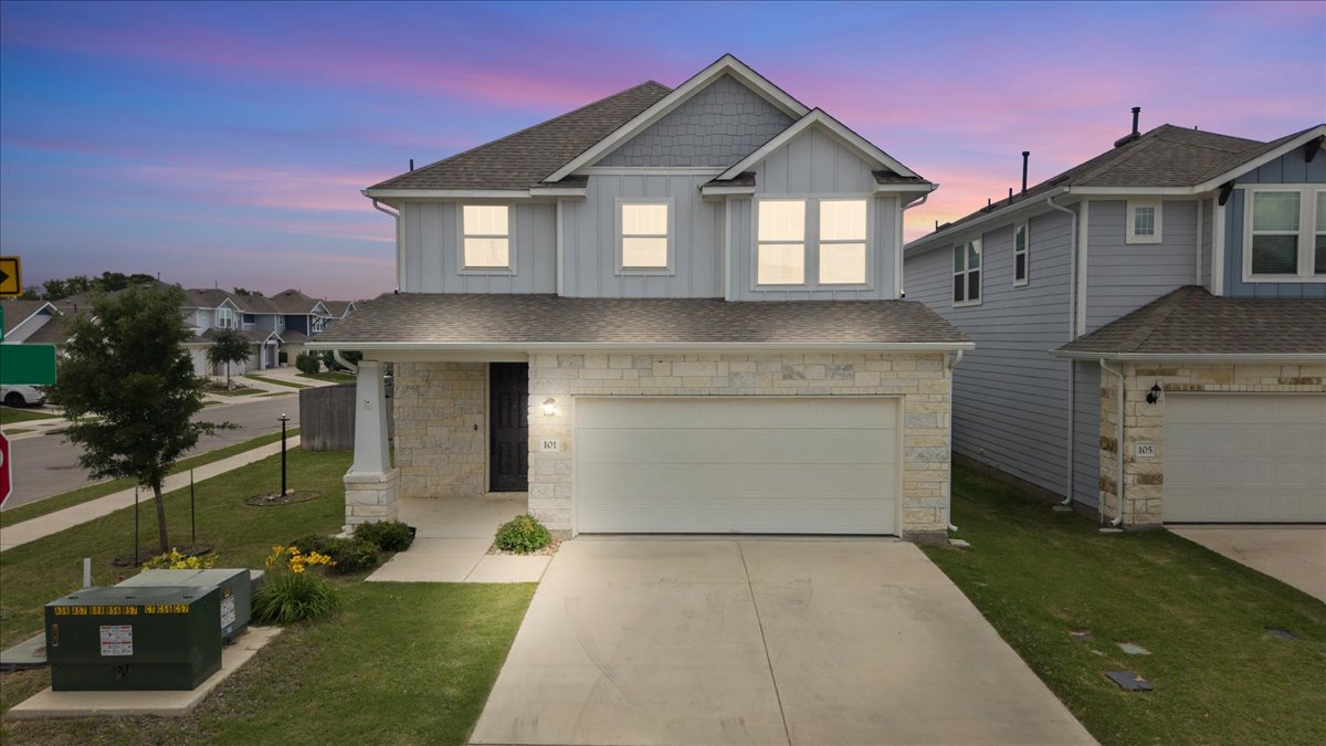 101 Free Stone Drive Georgetown, TX 78628 - Photo 35 of 40 Two-story residence featuring a combination of light stone and board and batten siding