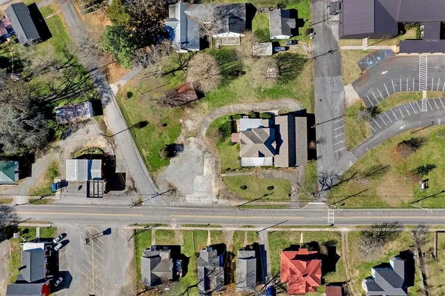 an aerial view of garden