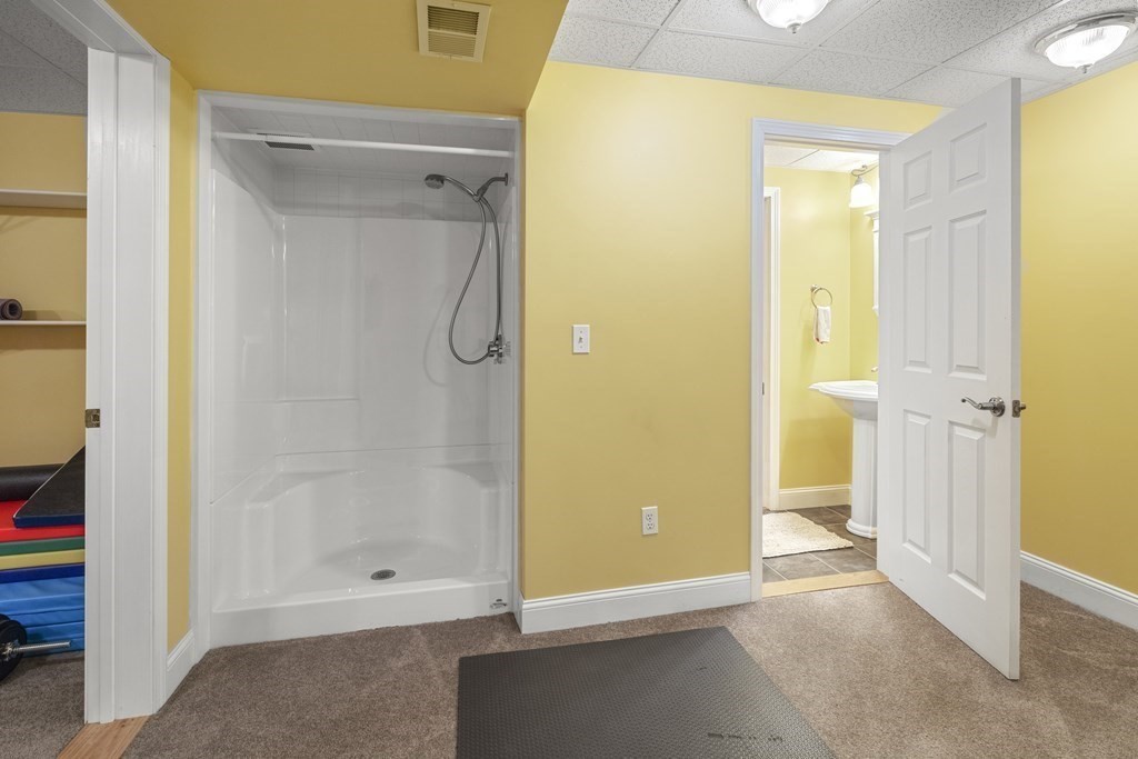 3 Benjamin Road Lexington, MA 02421 - Photo 33 of 42 a view of a bathroom with a glass door