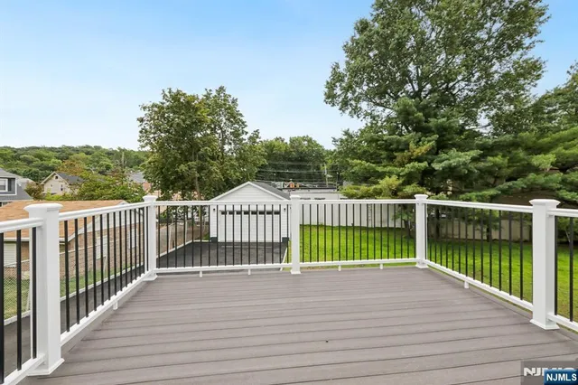 a view of a wooden deck