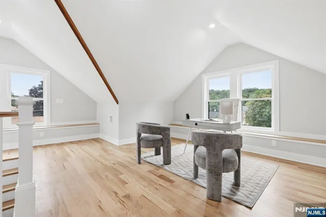 a view of a furniture and window in a room