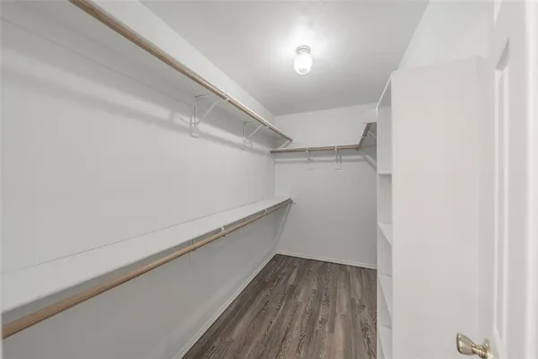a view of small space with racks on the wall