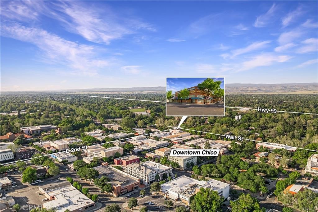 200 Wall Street Chico, CA 95928 - Photo 6 of 71 an aerial view of a city with lots of residential buildings