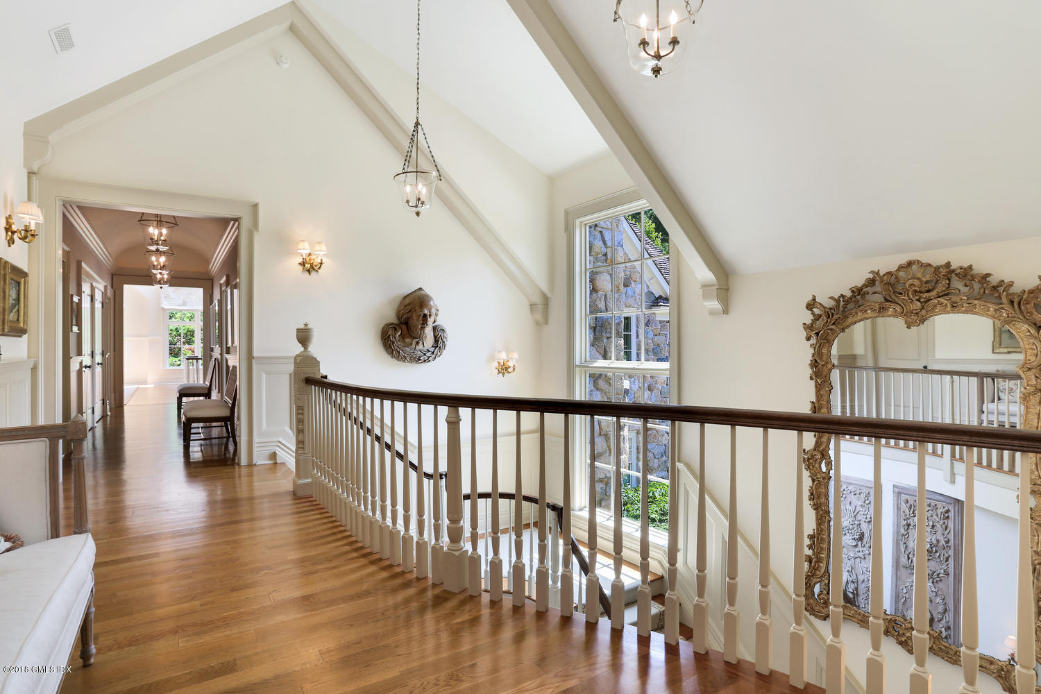 35 Close Road Greenwich, CT 06831 - Photo 31 of 78 a view of staircase with railing and a chandelier