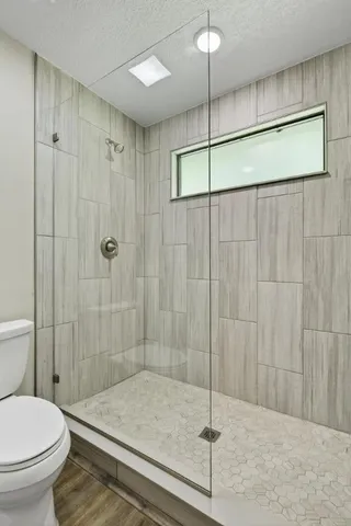 a view of small space with racks on the wall