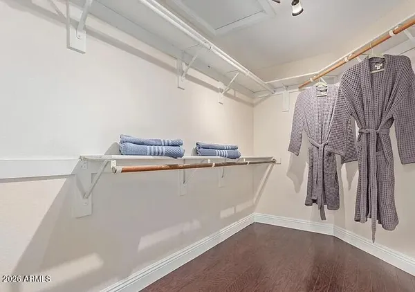 a close view of closet
